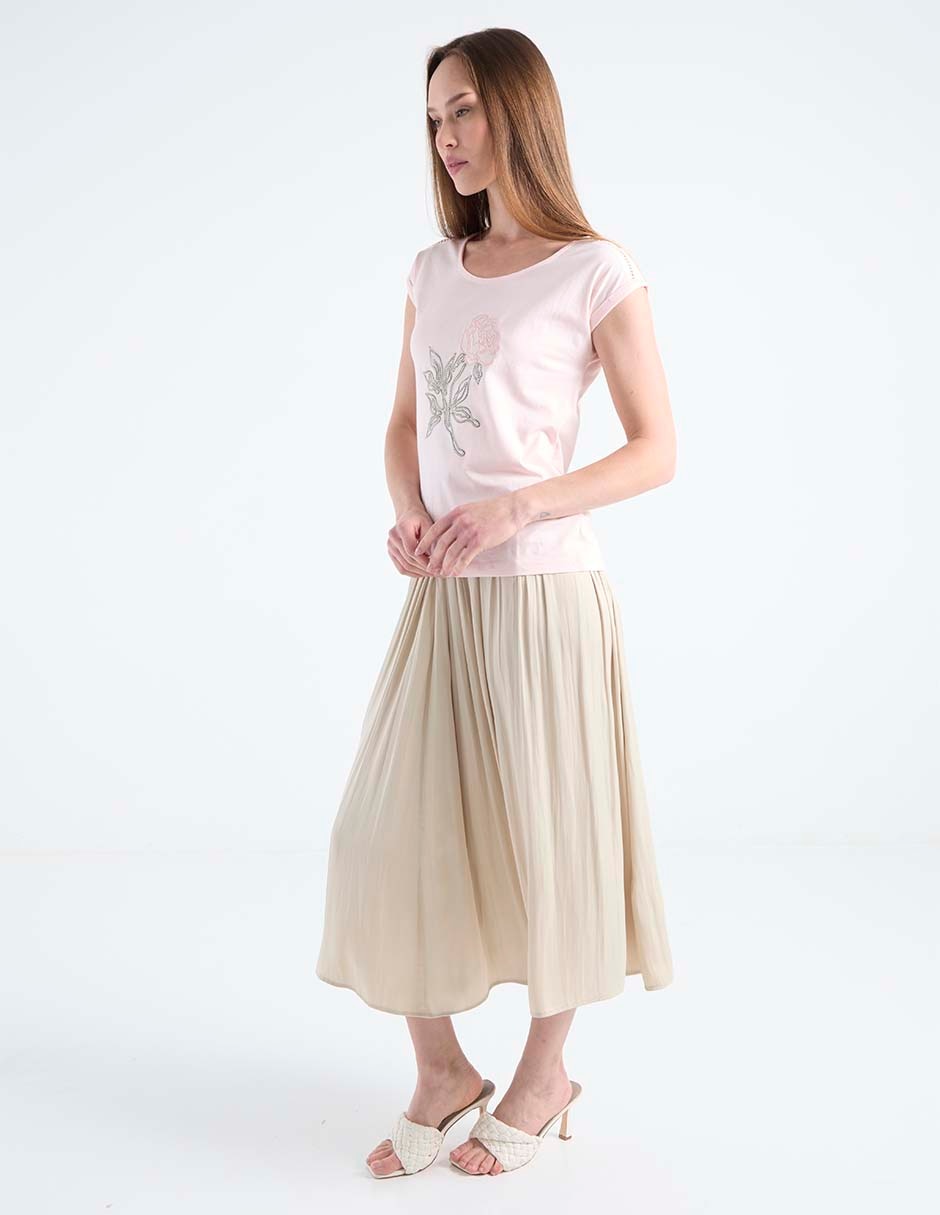 Playera manga corta cuello redondo para mujer 3