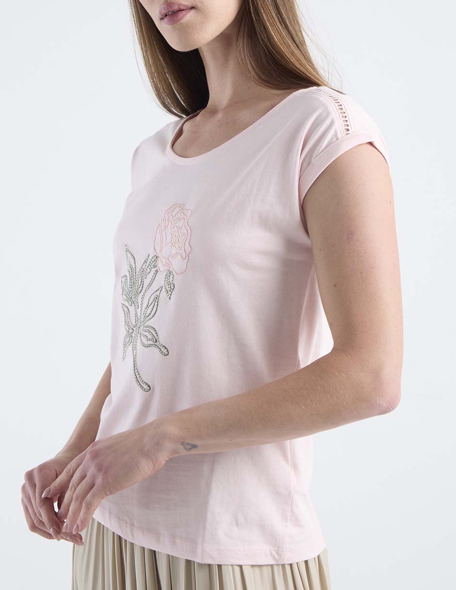 Playera manga corta cuello redondo para mujer 5