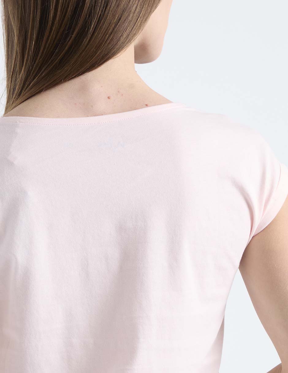 Playera manga corta cuello redondo para mujer 6