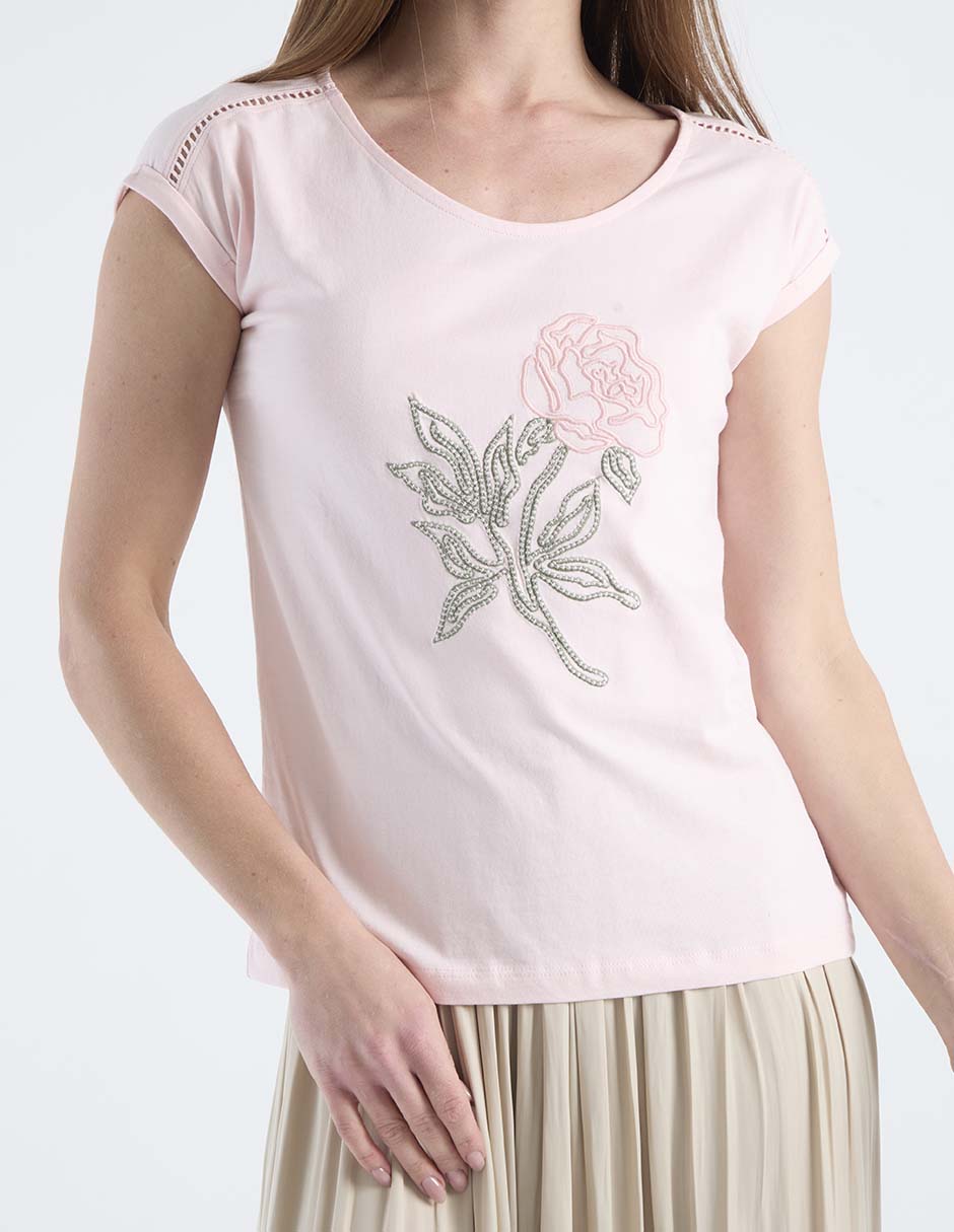 Playera manga corta cuello redondo para mujer 7