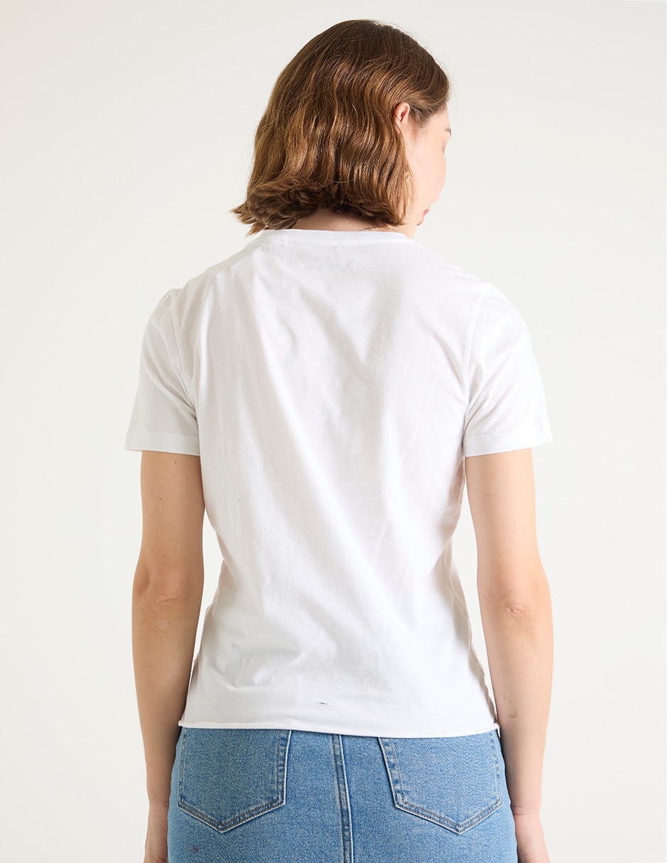 Playera manga corta cuello redondo para mujer 2