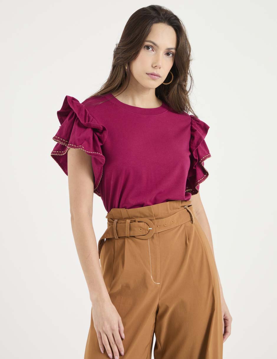 Blusa manga corta para mujer