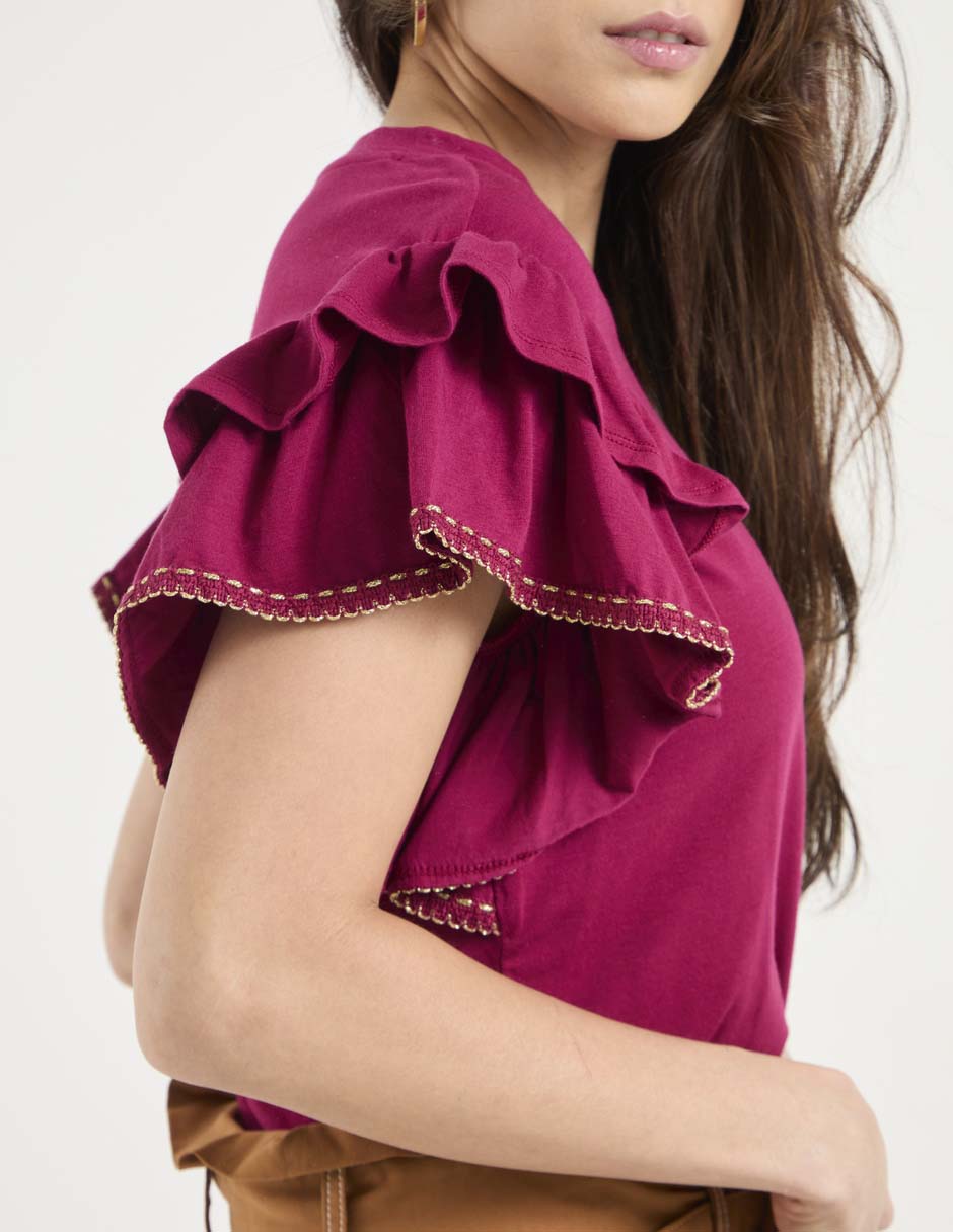 Blusa manga corta para mujer 4