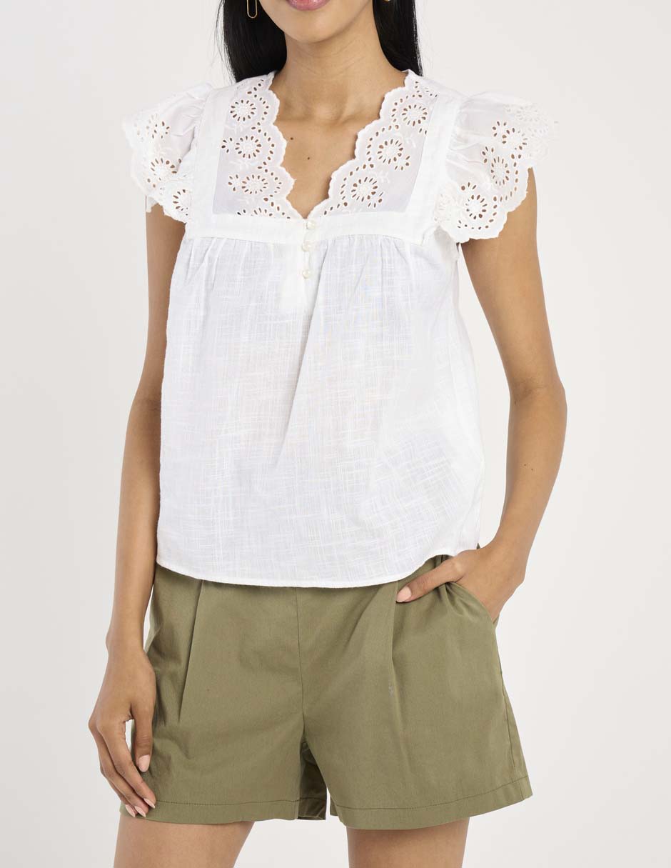 Blusa manga corta para mujer 5