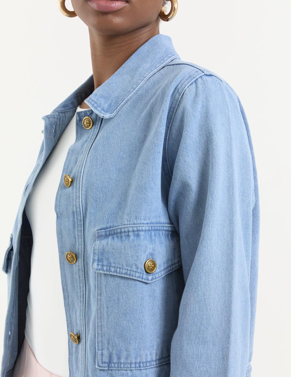 Chamarra denim de mezclilla para mujer 4