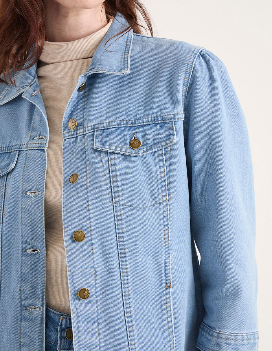 Chamarra denim de mezclilla para mujer 4