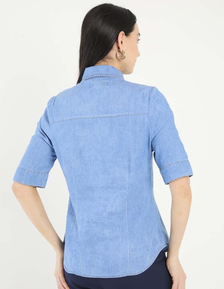 Blusa camisera manga al codo para mujer 2