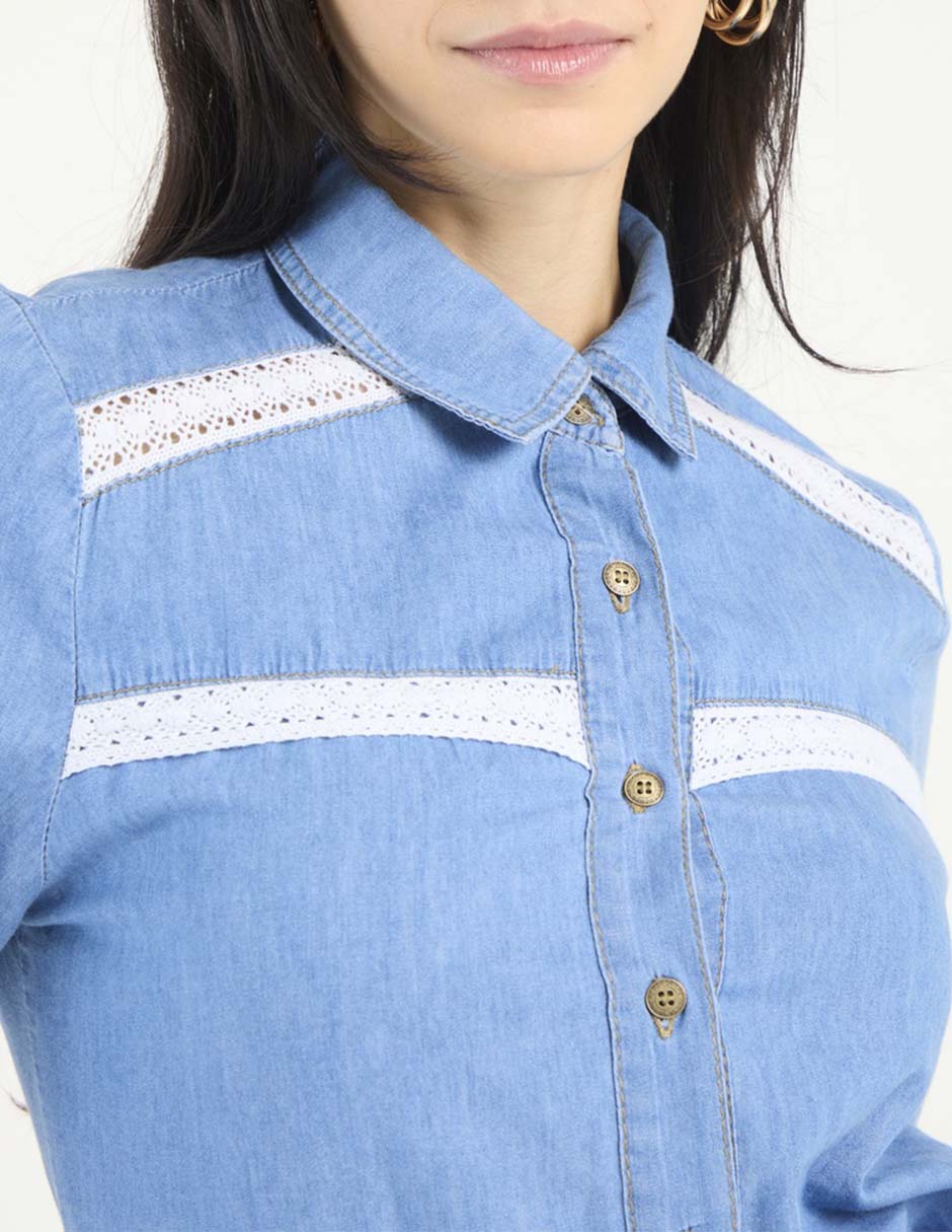 Blusa camisera manga al codo para mujer 4