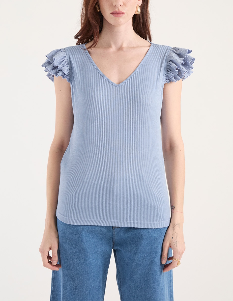 Blusa manga corta para mujer 5