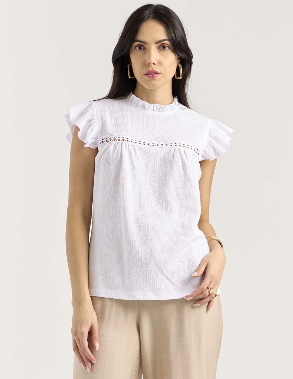 Blusa manga corta para mujer