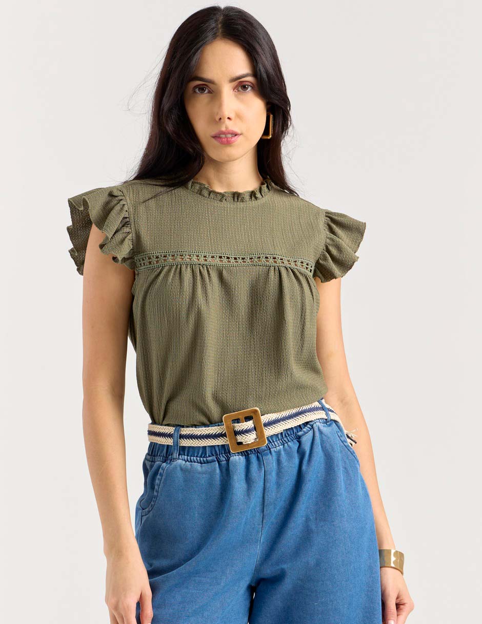 Blusa manga corta para mujer