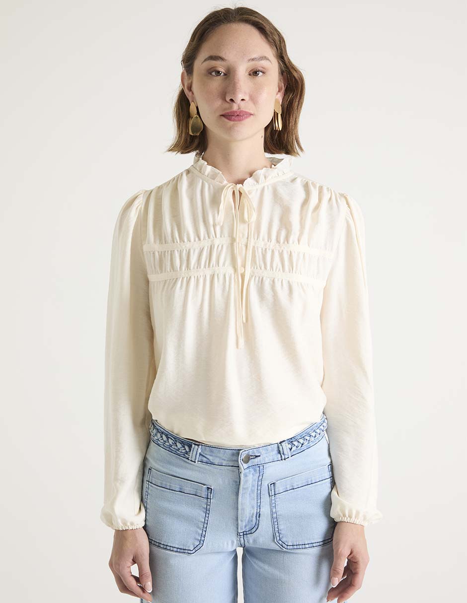 Blusa manga larga para mujer