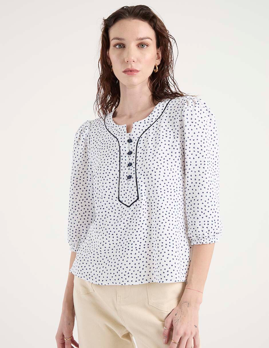 Blusa manga 3/4 para mujer Blusa manga 3/4 para mujer