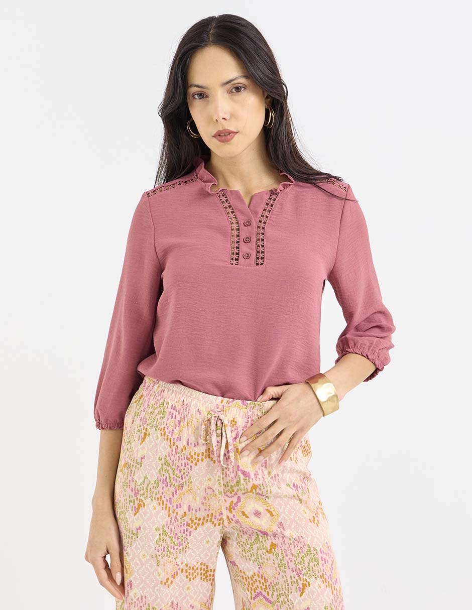 Blusa manga 3/4 para mujer Blusa manga 3/4 para mujer