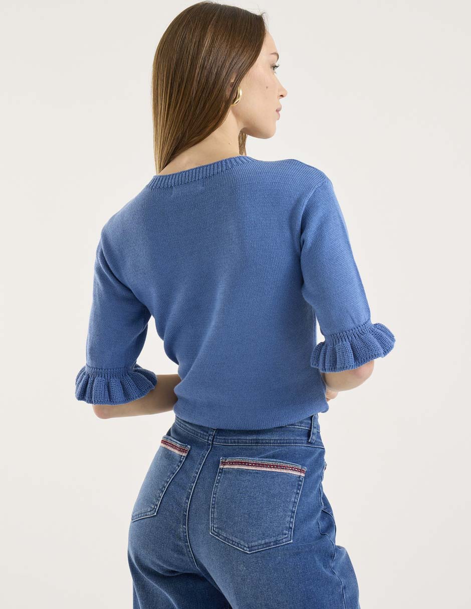 Suéter cuello redondo para mujer 2