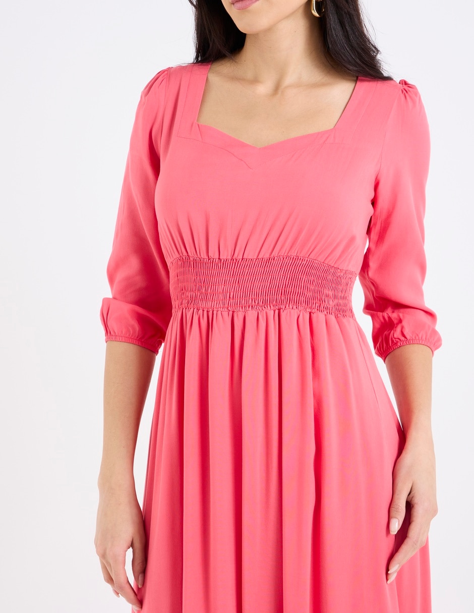 Vestido largo de fiesta escote cuadrado 4