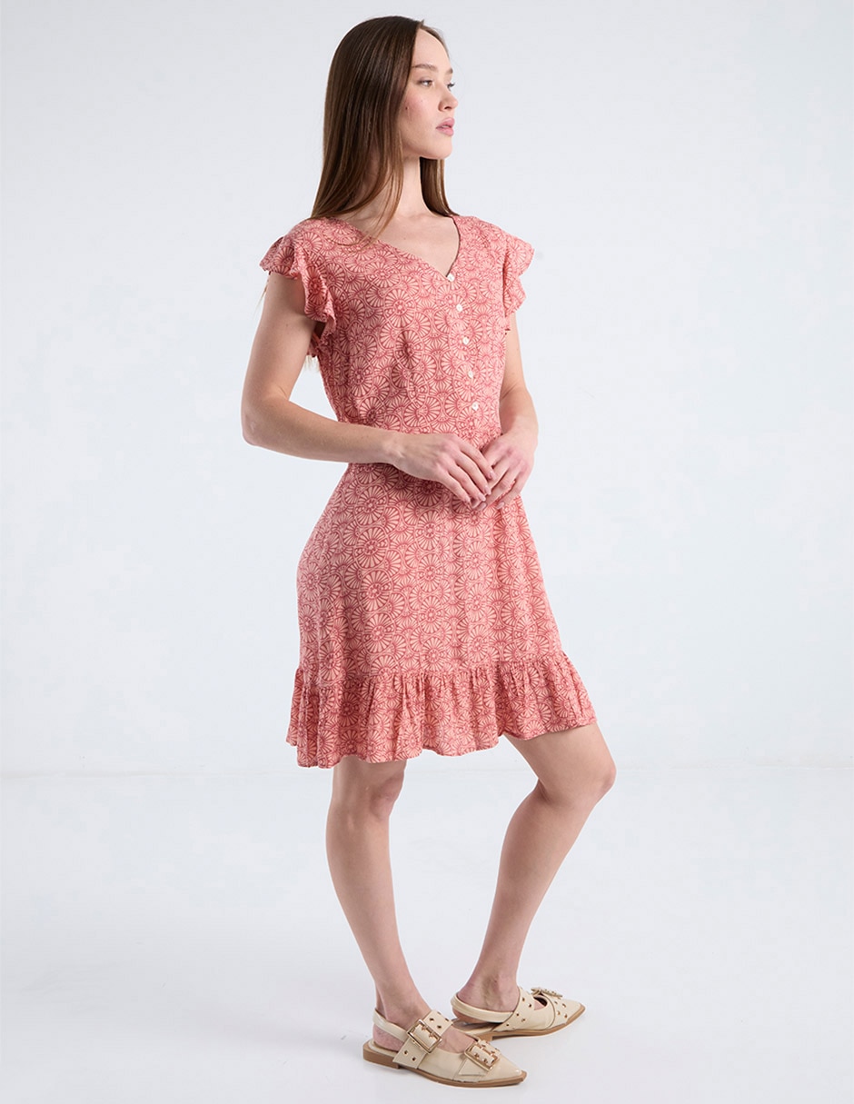 VESTIDO L RODILLA WEEK BY, CH, DURAZNO