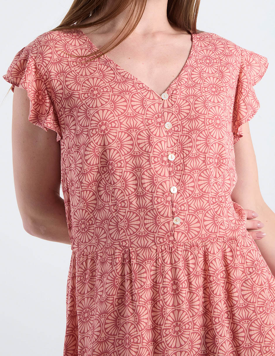 VESTIDO L RODILLA WEEK BY, CH, DURAZNO