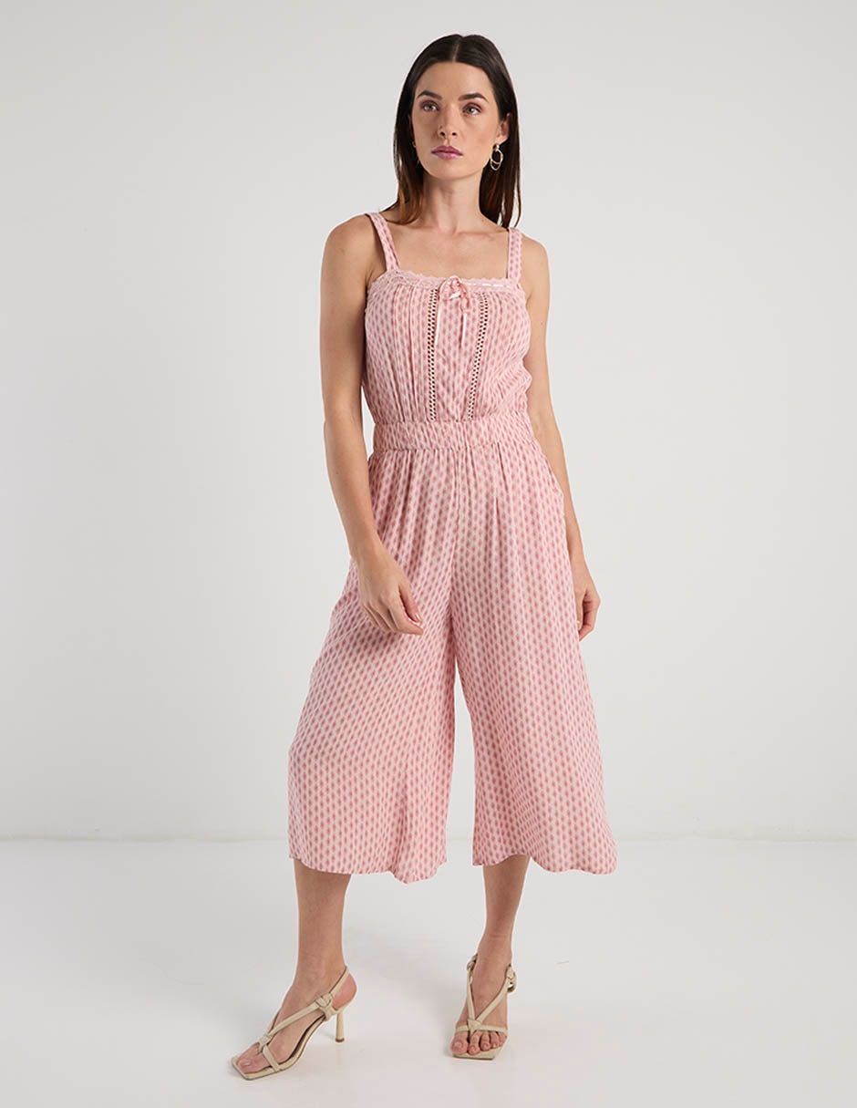 Jumpsuit de algodón estampado étnico para mujer Jumpsuit de algodón estampado étnico para mujer