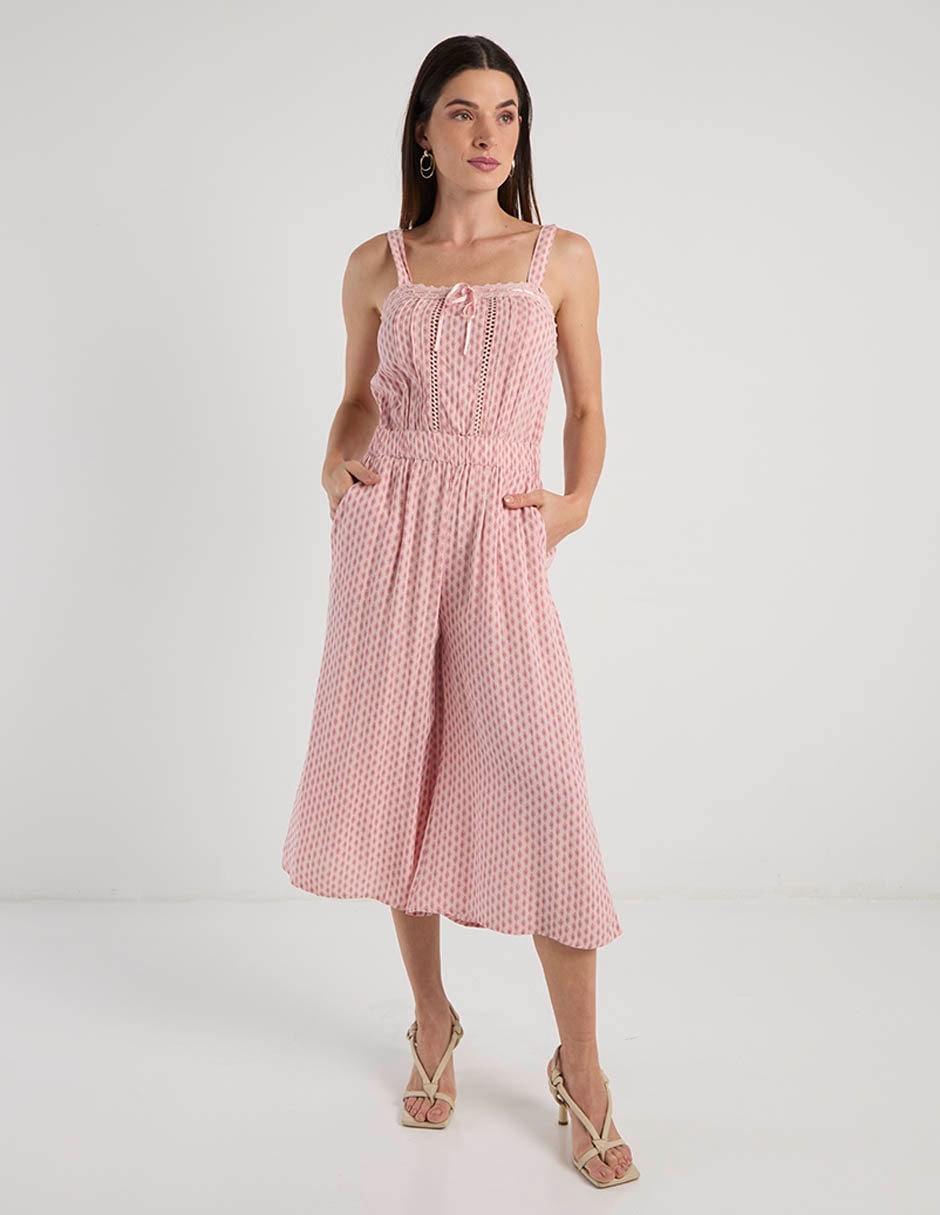 Jumpsuit de algodón estampado étnico para mujer 2