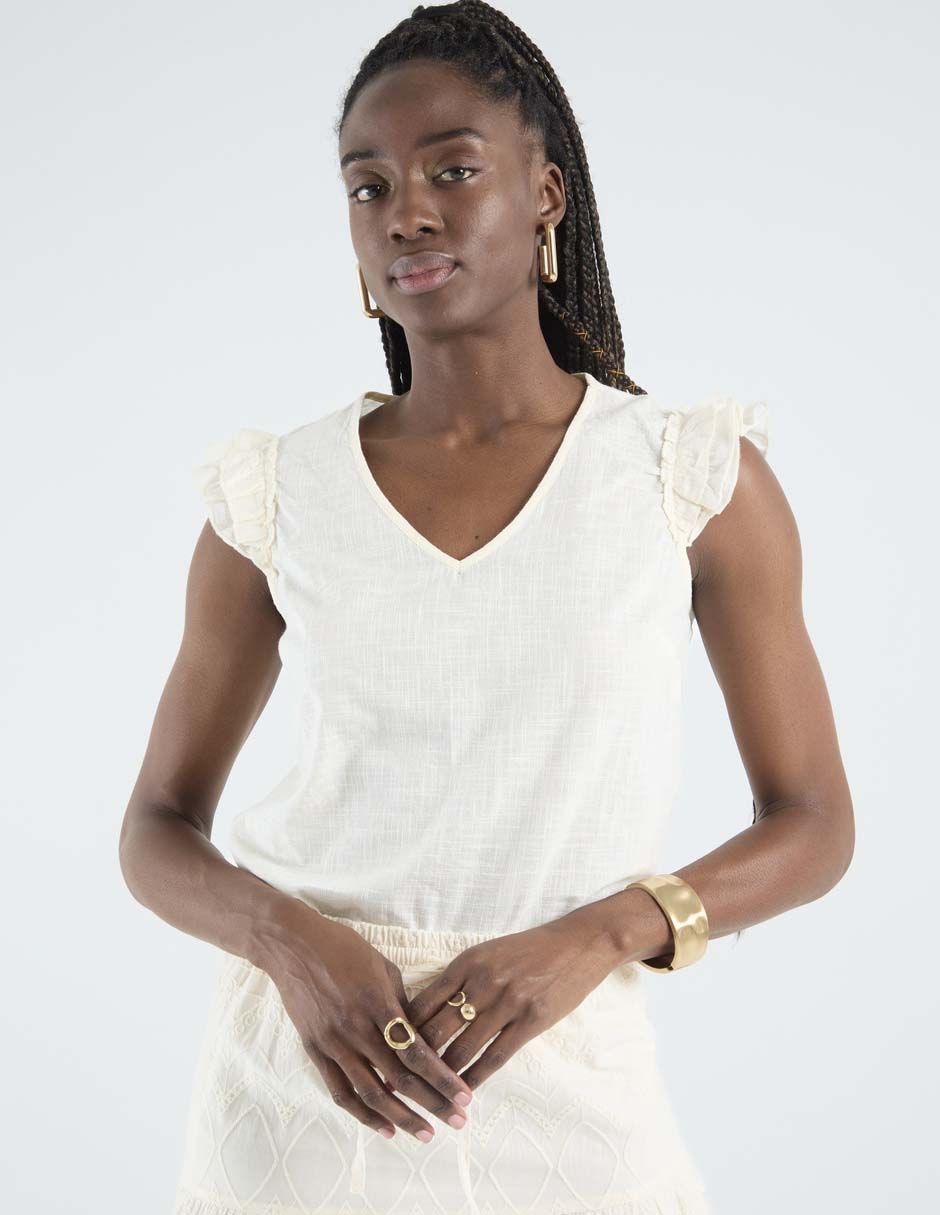 Blusa manga corta para mujer