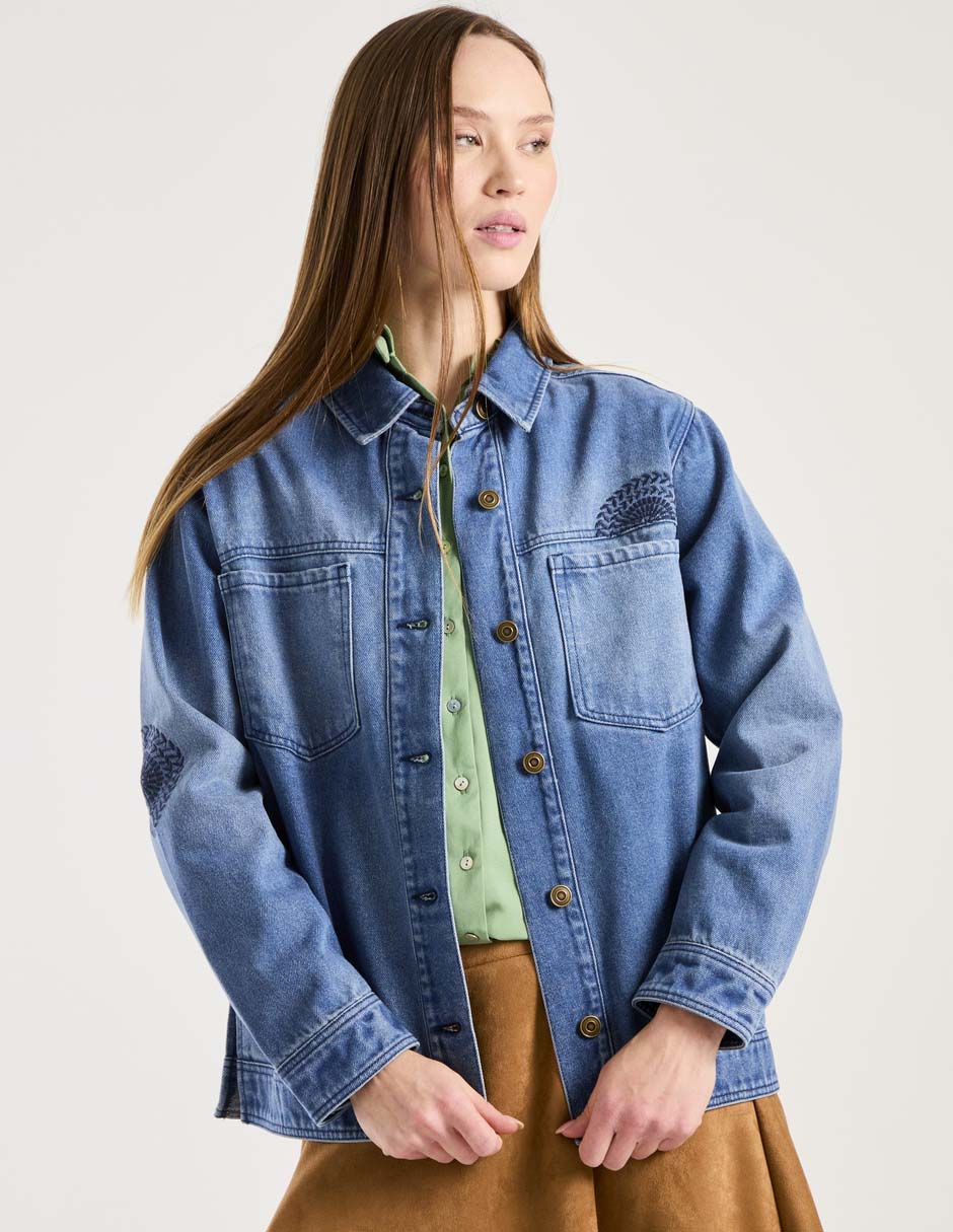 Chamarra denim de mezclilla para mujer Chamarra denim de mezclilla para mujer