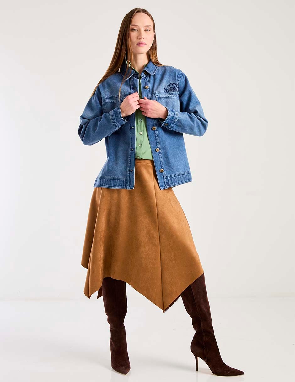 Chamarra denim de mezclilla para mujer 3