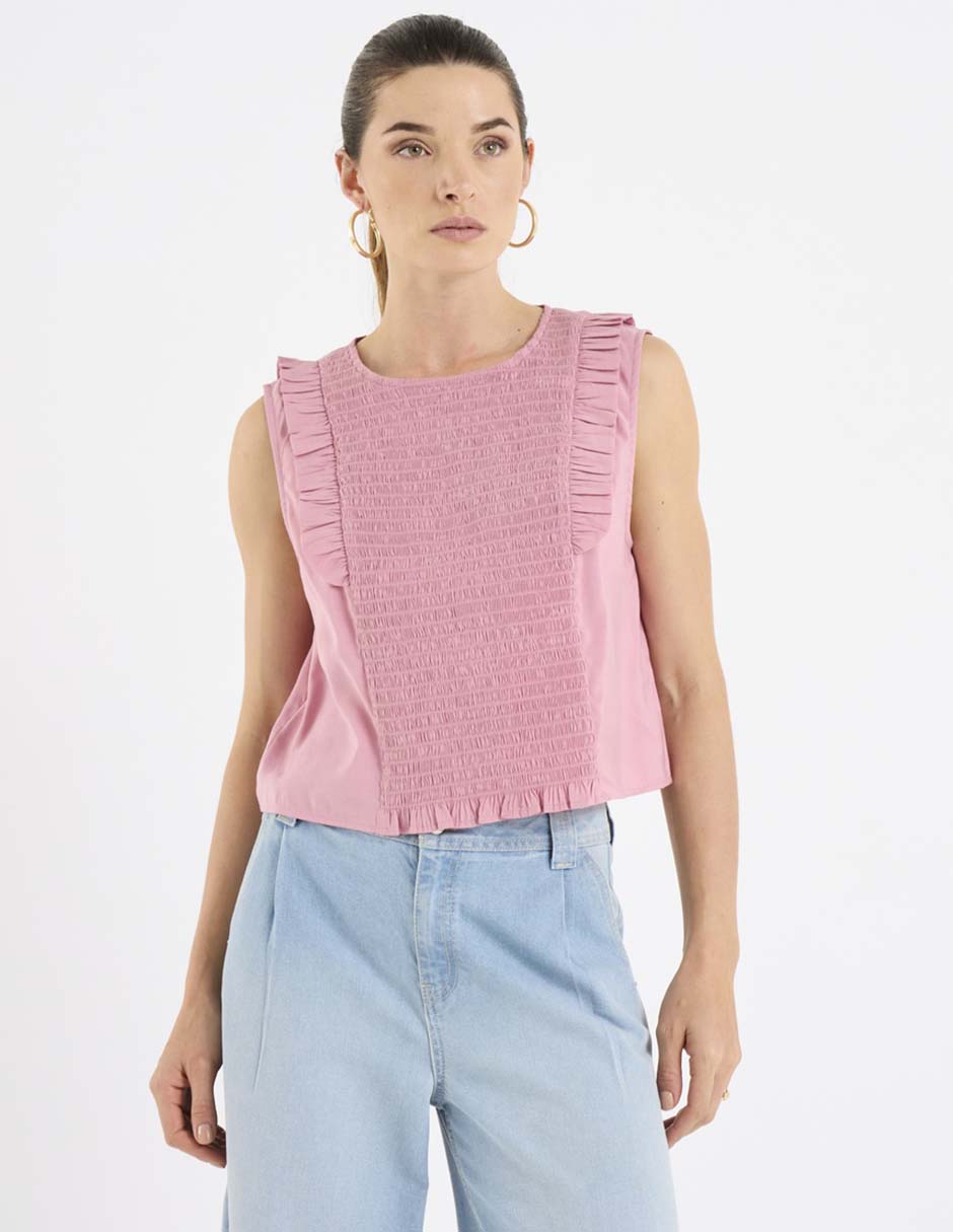 Blusa manga corta para mujer