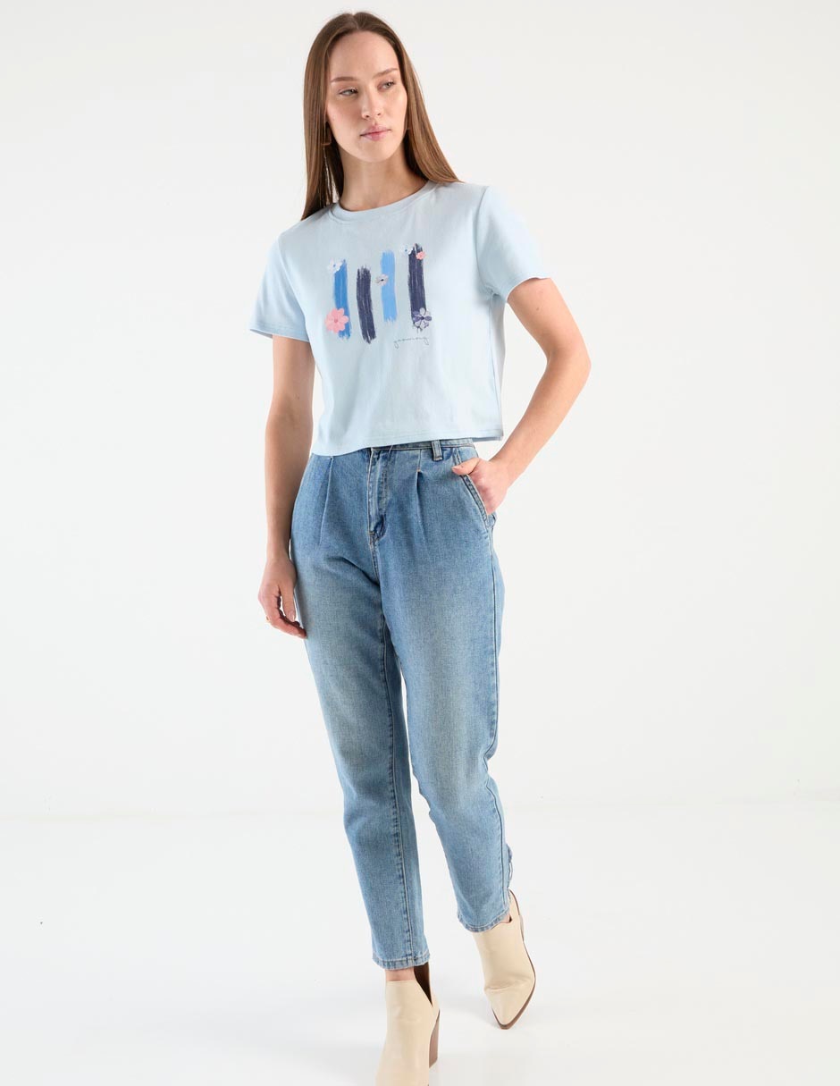 Playera manga corta cuello redondo para mujer 3
