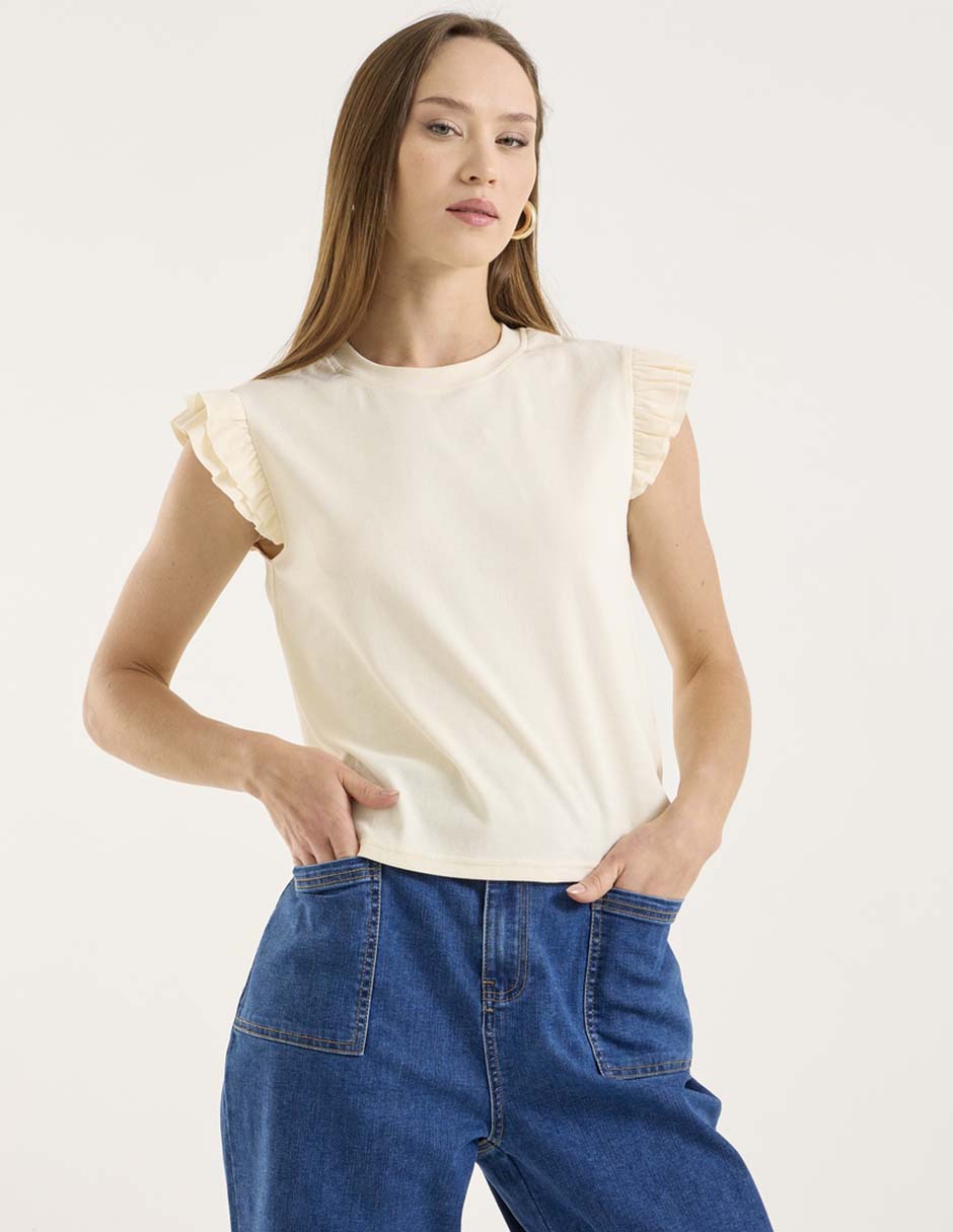 Playera manga corta cuello redondo para mujer Playera manga corta cuello redondo para mujer
