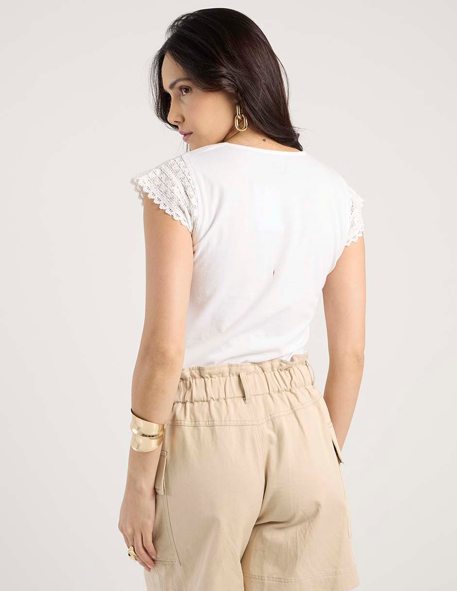 Playera manga corta cuello redondo para mujer 2