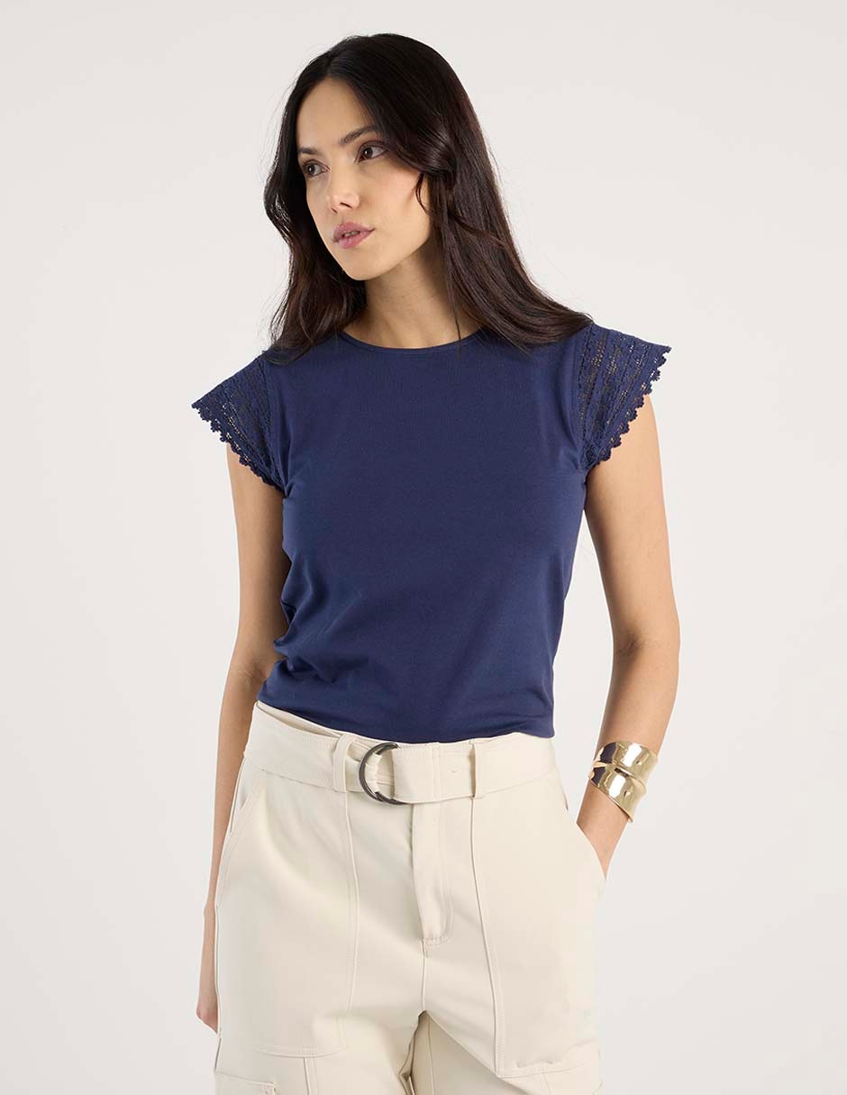 Playera manga corta cuello redondo para mujer Playera manga corta cuello redondo para mujer