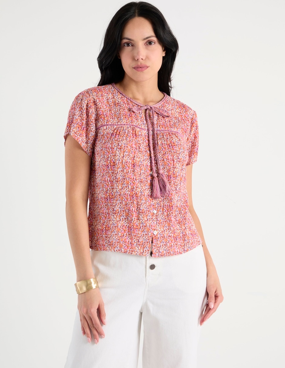 Blusa manga corta para mujer