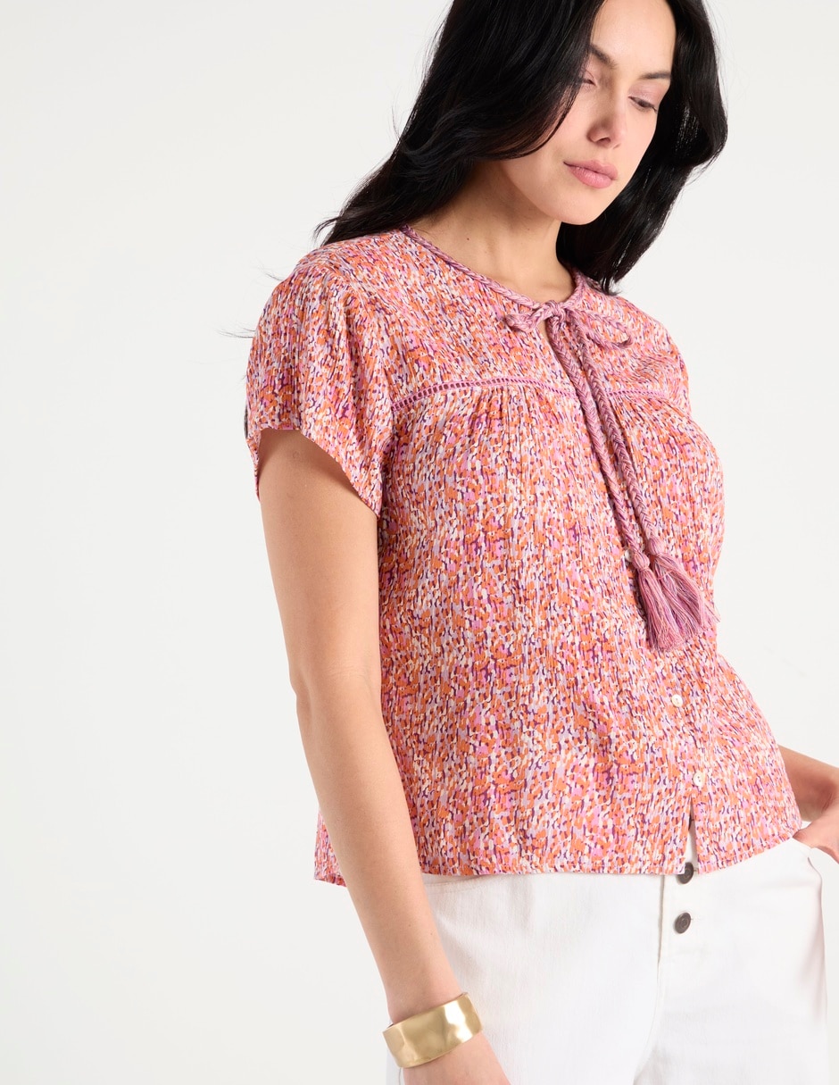 Blusa manga corta para mujer 4