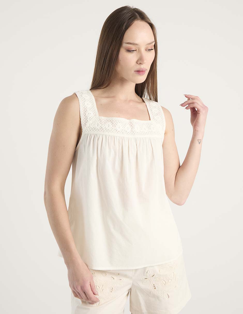 Top cuello cuadrado tirante ancho