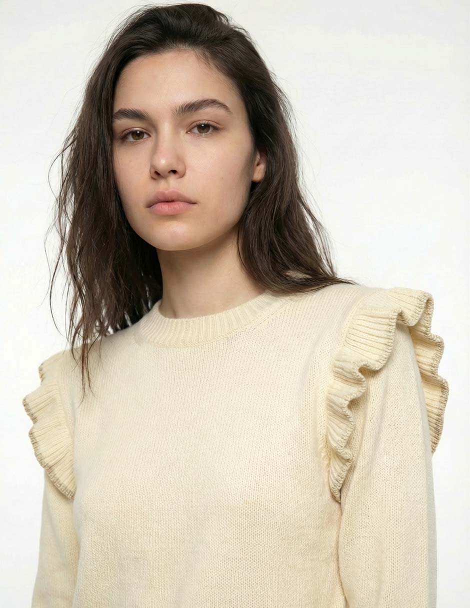 Suéter cuello redondo para mujer 4