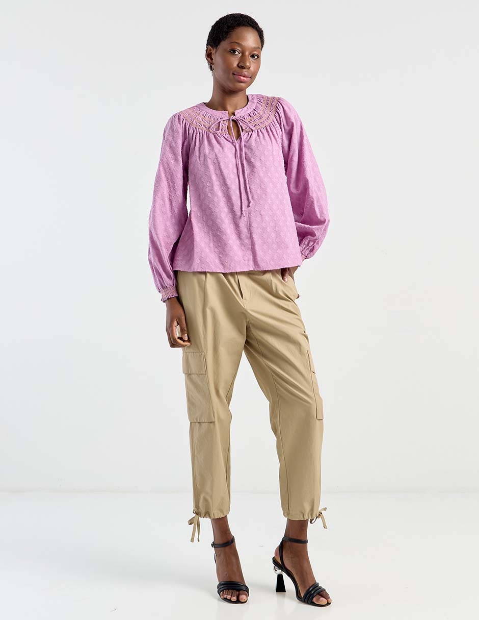Blusa Week By Weekend manga larga para mujer