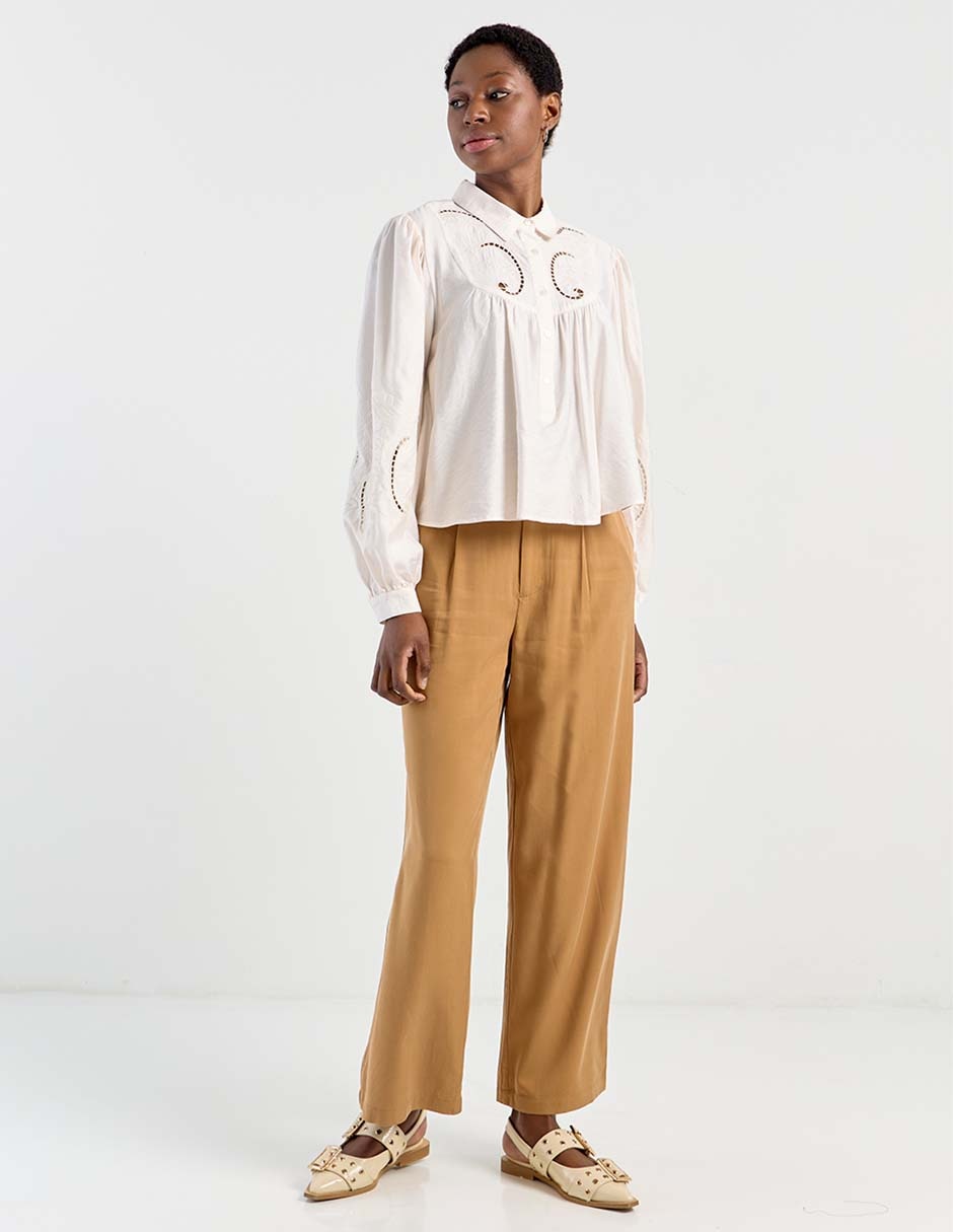 Blusa camisera manga larga para mujer 2