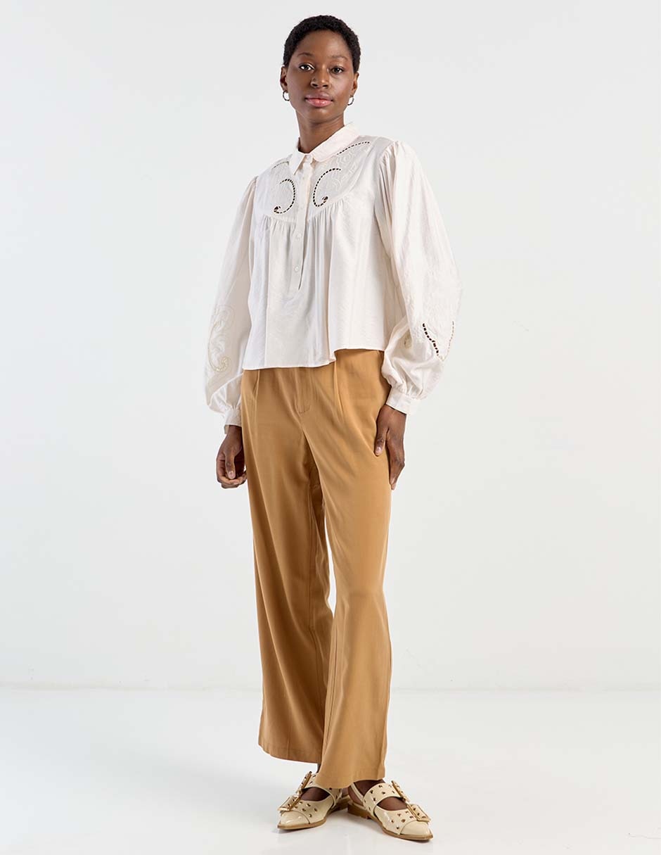 Blusa camisera manga larga para mujer 3