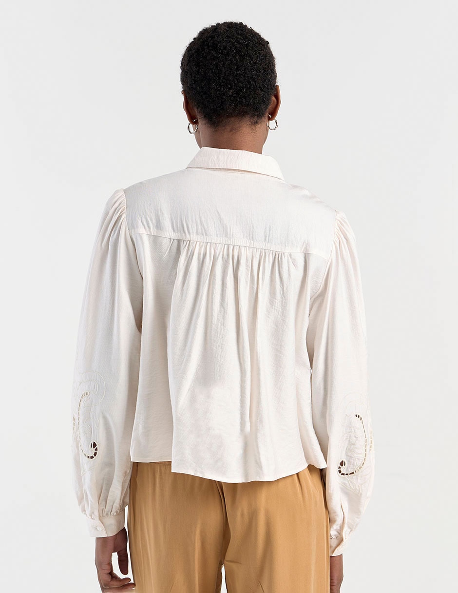 Blusa camisera manga larga para mujer 6