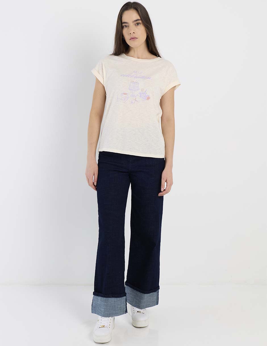 Playera manga corta cuello redondo para mujer 3