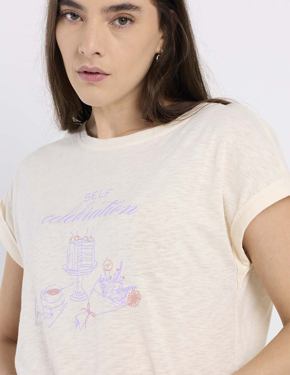 Playera manga corta cuello redondo para mujer 4