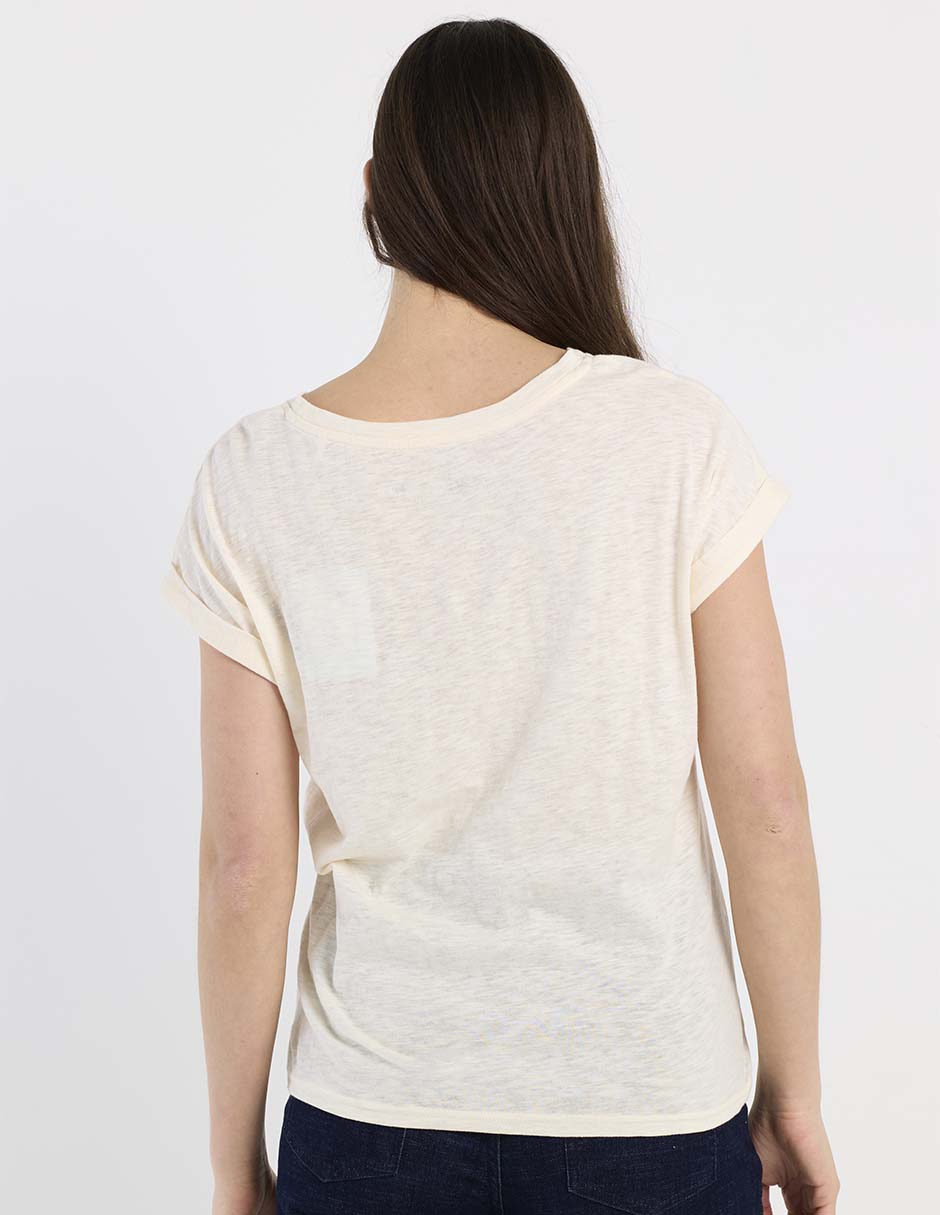 Playera manga corta cuello redondo para mujer 6