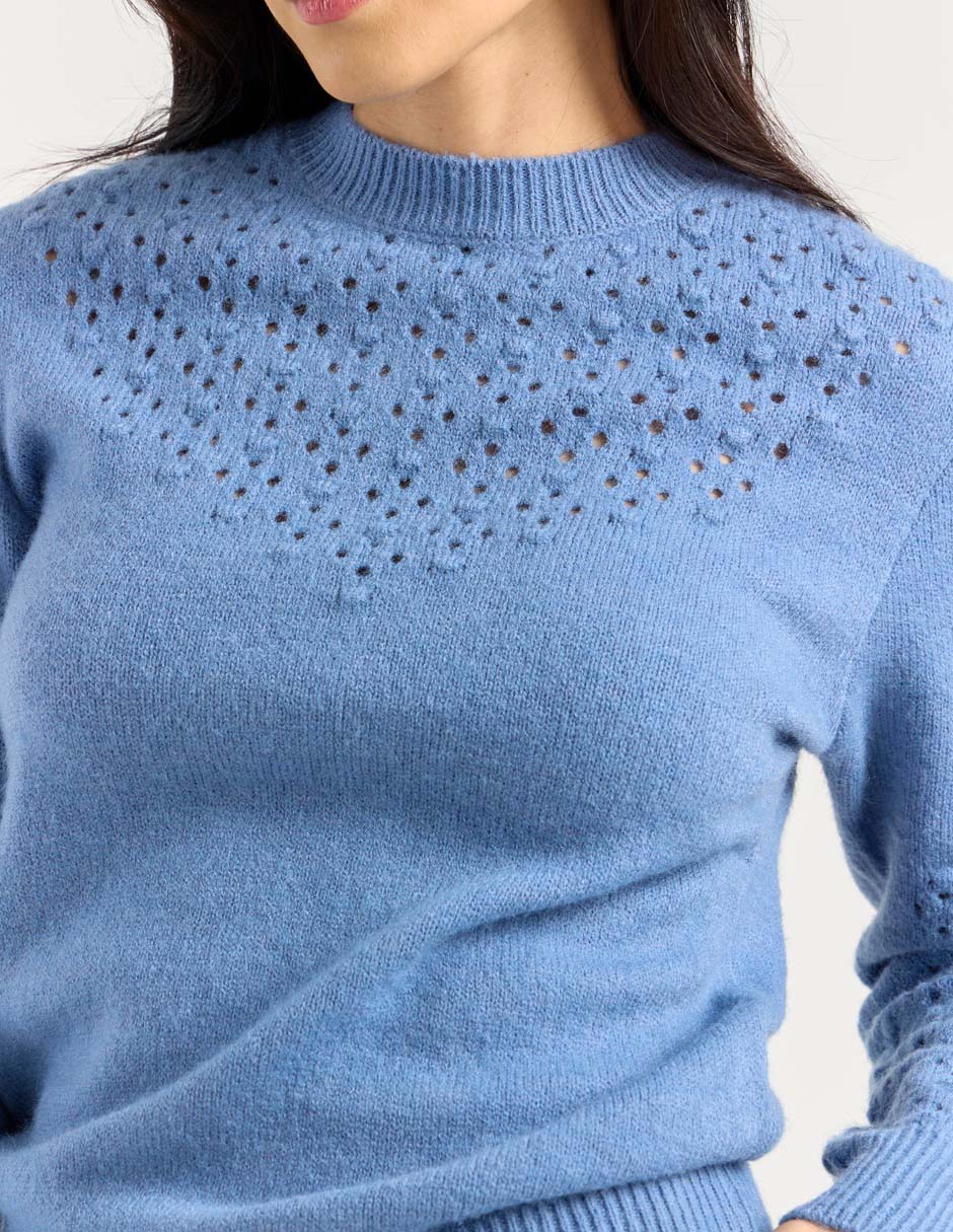 Suéter cuello redondo para mujer 4