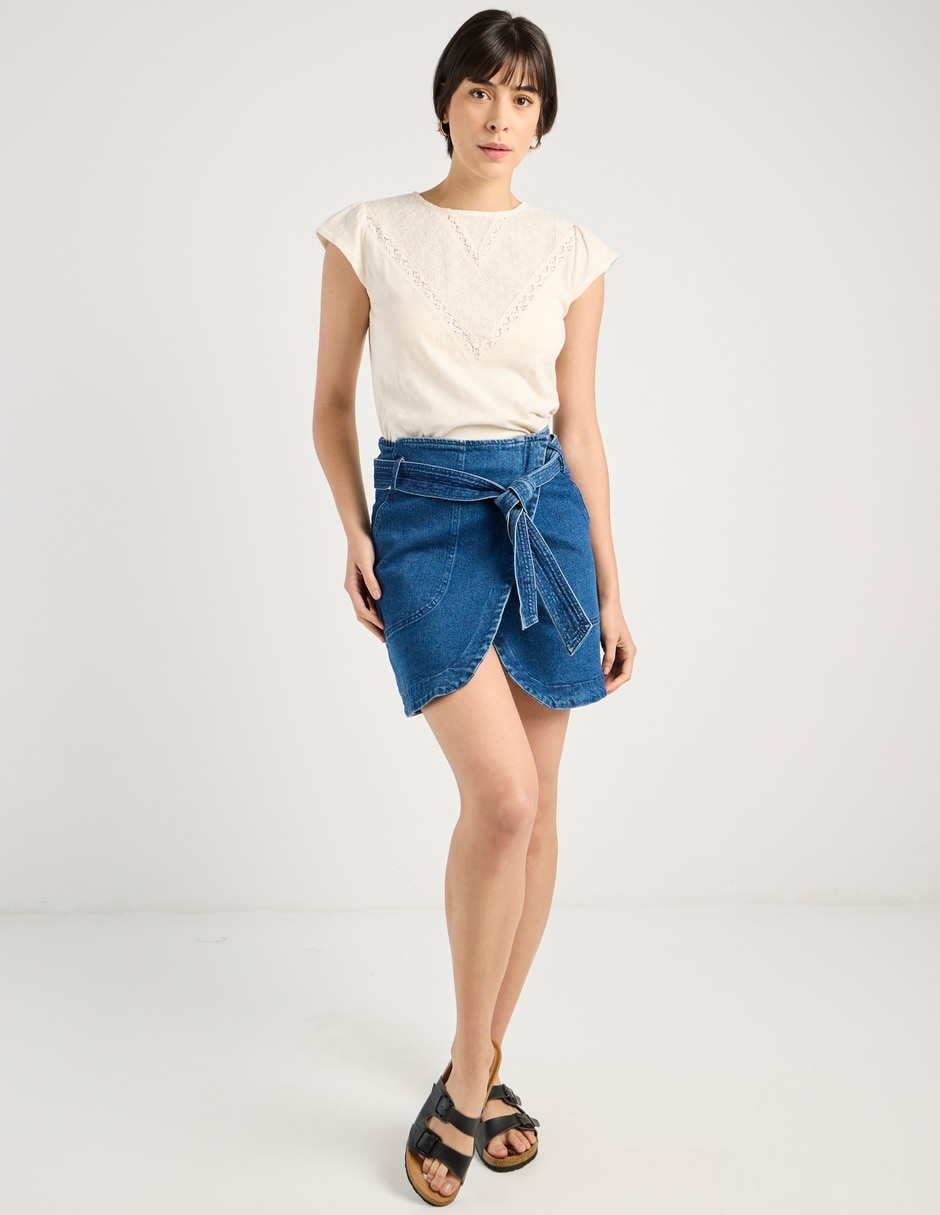 Playera manga corta cuello redondo para mujer 2
