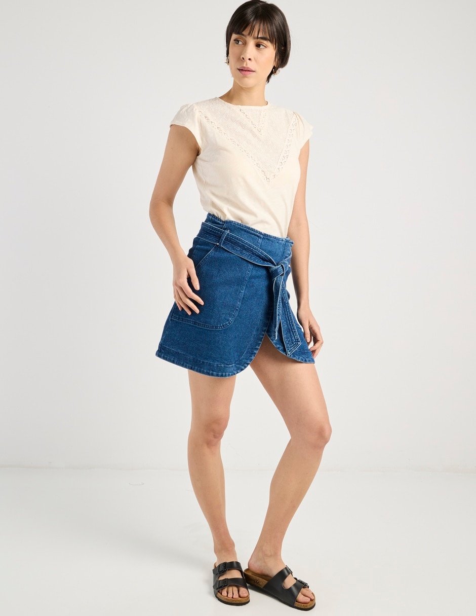 Playera manga corta cuello redondo para mujer 3