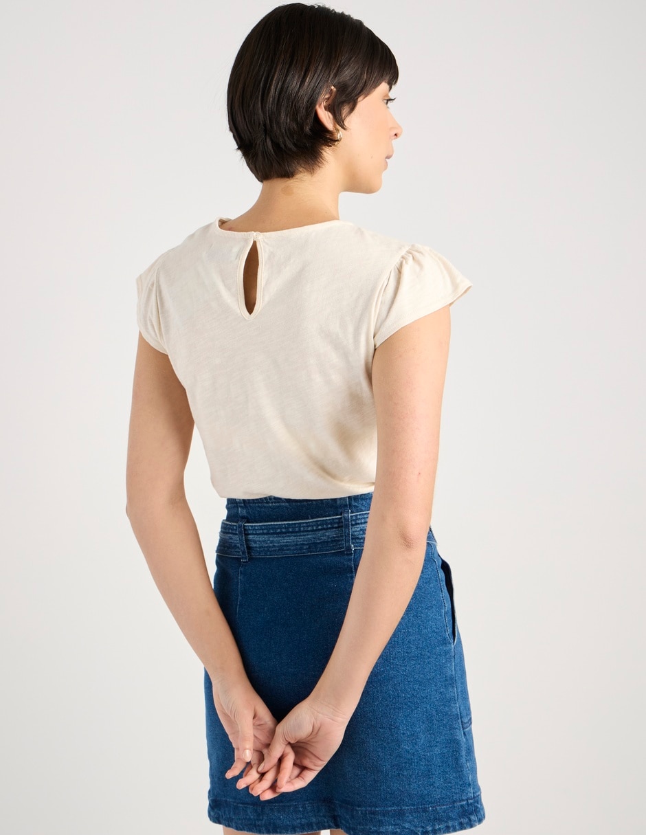 Playera manga corta cuello redondo para mujer 6