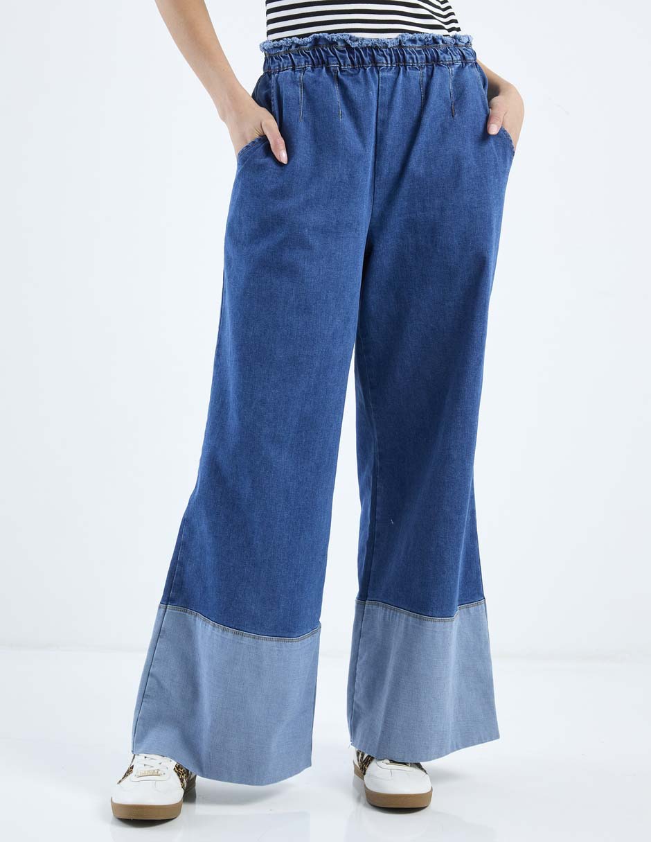 Jeans relaxed wide leg cintura media para mujer Jeans relaxed wide leg cintura media para mujer