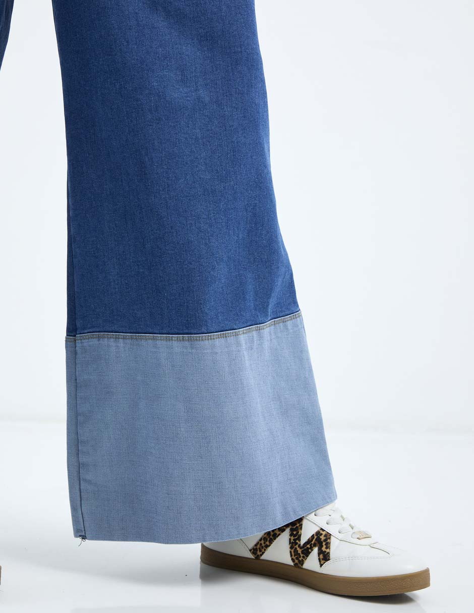 Jeans relaxed wide leg cintura media para mujer 5