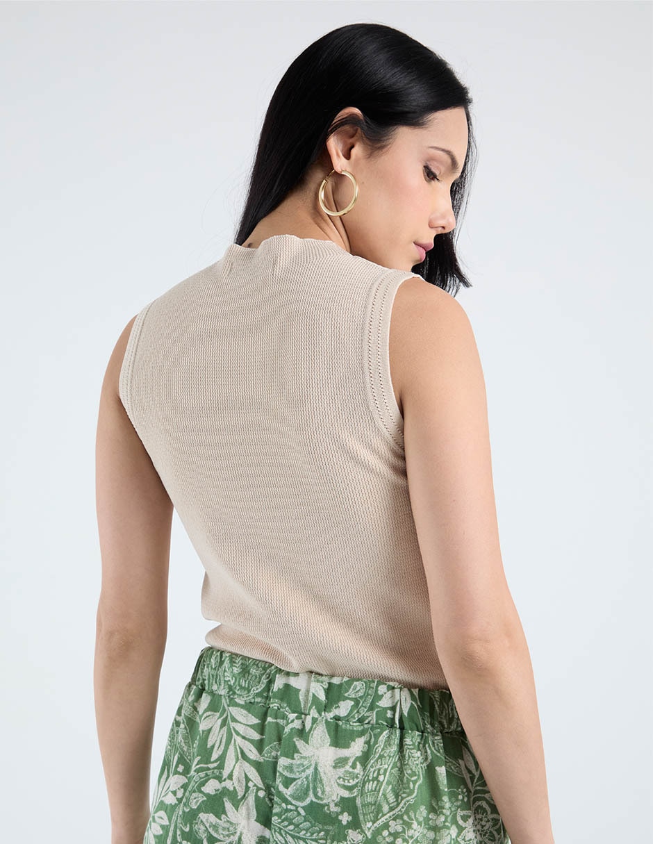 Top cuello alto tirante ancho 6